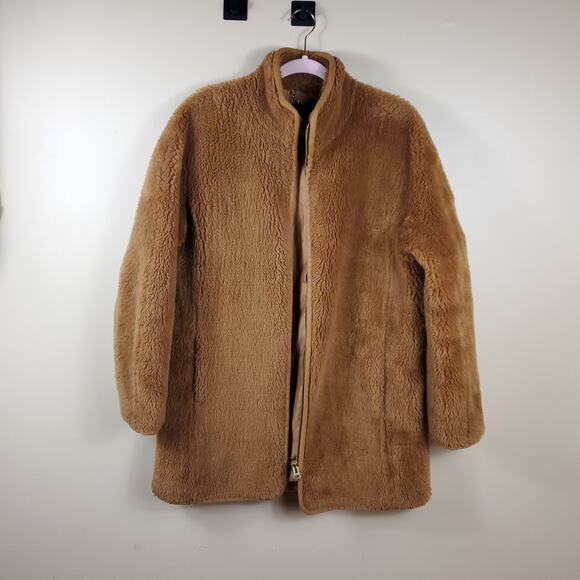 J. Crew Zip-up plush fleece coat in Camel Size S - Picture 6 of 12